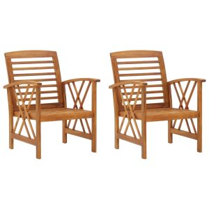 vidaXL sillas de jardín 2 unidades madera maciza de acacia