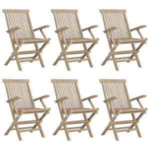 vidaXL sillas de jardín plegables 6 uds madera maciza teca 56x61x89 cm