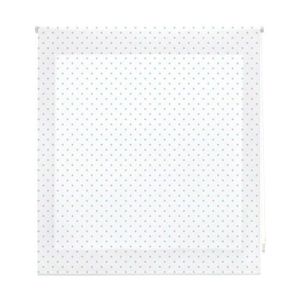 Estor enrollable premium 150x180  blanco con motas turquesas