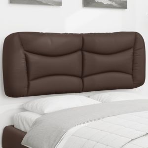Cabecero de cama acolchado cuero sintético marrón 120 cm eso7444