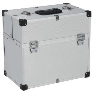 vidaXL caja de herramientas aluminio plateado 38x22,5x34 cm