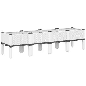 vidaXL jardinera con patas pp blanco 160x40x42 cm