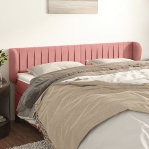 Cabecero de terciopelo rosa 203x23x78/88 cm eso8400