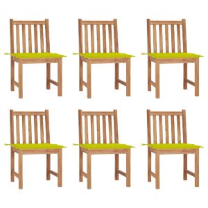 vidaXL sillas de jardín 6 unidades con cojines madera maciza de teca