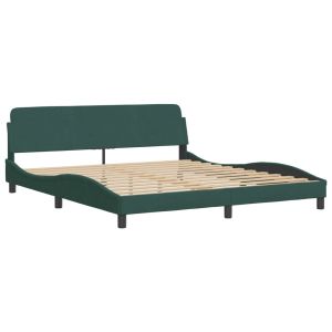 vidaXL estructura de cama dover terciopelo verde oscuro 180x200 cm