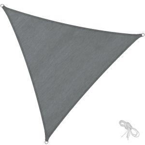 Toldo de polietileno triangular protección uv, 3,6 x 3,6 x 3,6 m, gris