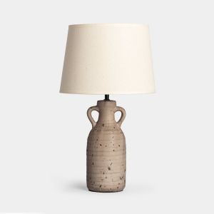 Lámpara de mesa de cerámica marrón kante