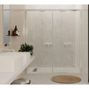 Mampara de ducha frontal f1 - 2 fijos+ 2 correderas   - 200cm
