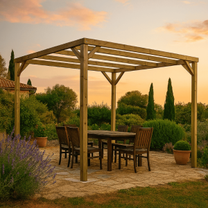 Pérgola madera autoportante kora vidahuerto 240x240x240 cm.