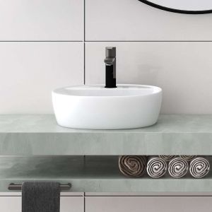Lavabo de sobreponer oc40 cerámica 40,5x12x40,5 cm blanco
