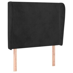 vidaXL cabecero con orejas de terciopelo negro 93x23x118/128 cm