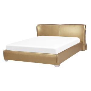Cama piel paris 140 x 200 cm dorado