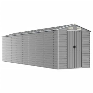 vidaXL caseta de jardín gris claro 191x725x198 cm acero galvanizado