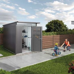 Caseta metalica biohort jardin avantgarde eco a1 color gris oscuro
