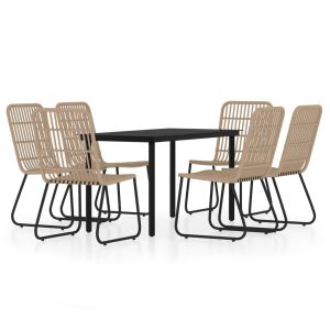 vidaXL juego de comedor de jardín 7 piezas color roble