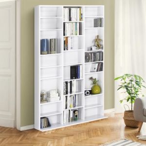 Biblioteca modular de 30 compartimentos blanca 102x24x159 cm