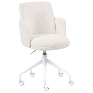 Silla de oficina dryden bouclé blanco crema