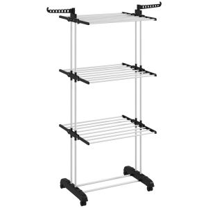 Tendedero de ropa 125x64x172 cm acero, pp bicolor Homcom