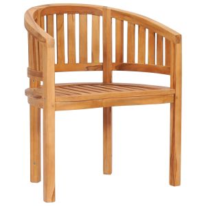 vidaXL silla con forma de banana de madera maciza de teca