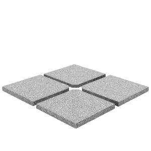 vidaXL placa de peso para sombrilla 4 uds granito gris cuadrada 100kg