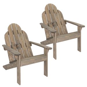 Silla de jardín adirondack de madera 92,5x69,58x89cm ML-Design
