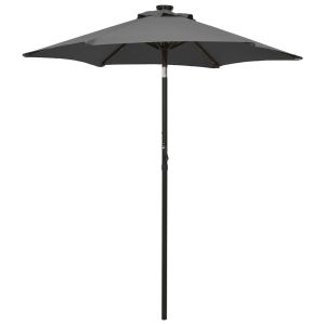Sombrilla de jardín con luces LED aluminio antracita 200x211 cm eerf4549