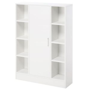 Armario baño de suelo 71x22x100 cm color blanco kleankin, hogar - baño