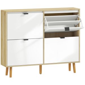 Zapatero estrecho 105x24x92.5 cm mdf color blanco Homcom