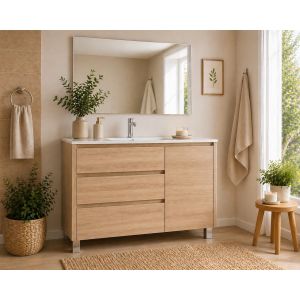 Mueble de baño con lavabo volum sin espejo 90x45 cm estepa