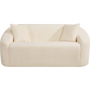 Sofá recto fijo de tela <<ondine>> - 2 plazas - beige