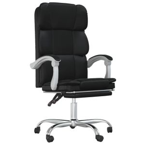 vidaXL silla de oficina reclinable cuero sintético negro