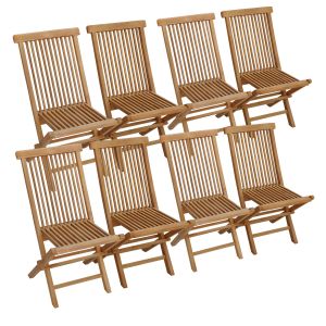 Pack de 8 sillas de jardín de teca lombok