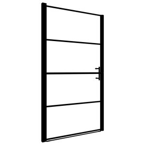 vidaXL puerta de ducha de vidrio templado esmerilado negra 100x178 cm