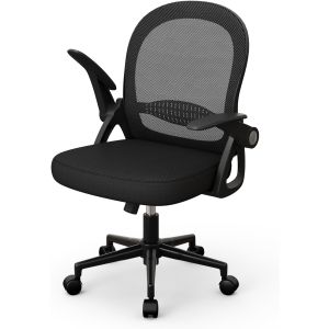 Rattantree silla de oficina ergonómica de respaldo medio con malla,negro