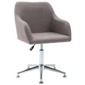 vidaXL silla de oficina giratoria tela gris topo
