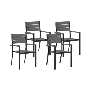 Conjunto de 4 sillas de jardín prato gris