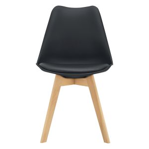 Juego de 4 sillas de comedor fläten  82x49x54cm polipiel - negro [en.casa]