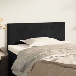 Cabecero de terciopelo negro 100x5x78/88 cm eso7970