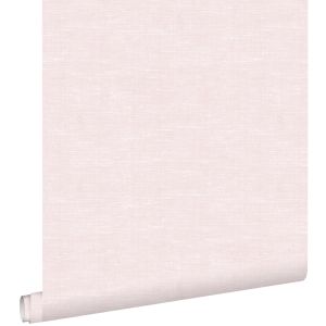 Estahome papel pintado liso con efecto lino rosa claro 53 cm x 10.05 m