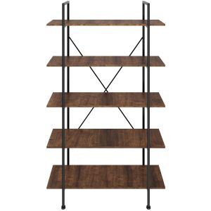 Estantería industrial, 5 estantes 106 x 34,5 x 179,5 cm madera oscura
