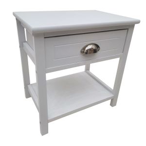 Mesita de madera blanca 40x29x42