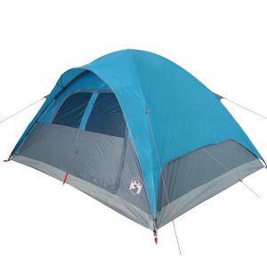 vidaXL tienda de campaña familiar iglú 6 personas impermeable azul