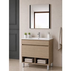 Mueble de baño con lavabo nebari sin espejo 90x45 cm estepa
