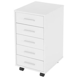 Archivador para oficina con 5 cajones 33x38x63,5 cm blanco