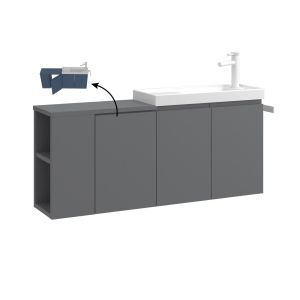 Mueble para lavabo <<ferla 110>> - 110 x 22 x 45 cm - gris mate