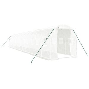 vidaXL invernadero con estructura de acero blanco 24 m² 12x2x2 m
