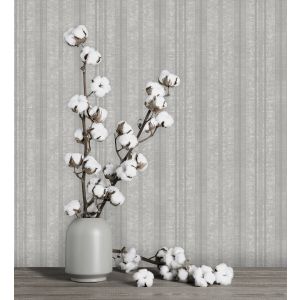 Papel pintado gaulan  lavable de rayas gris con textura en 10.6m²