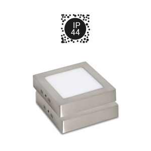 Pack 2x plafones para baño LED 12w 4000k cuadrado niquel ip44
