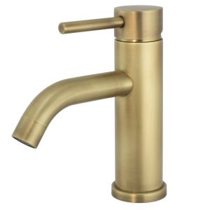 Valaz grifo de lavabo monomando redondo dorado envejecido