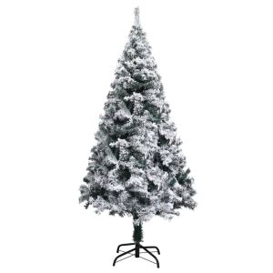 Árbol de navidad artificial verde con nieve 150 cm es9587